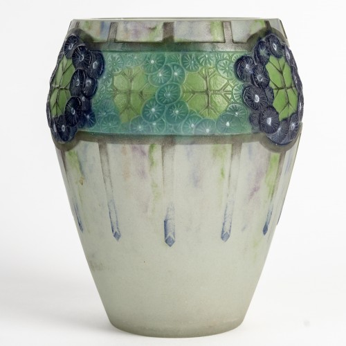 Glass & Crystal  - 1923 Gabriel Argy Rousseau - Vase Ombelles Umbels Glass Pate De Verre