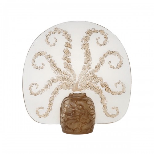 1913 René Lalique - Night Light Perfume Burner Veronique Glass Sepia Patina