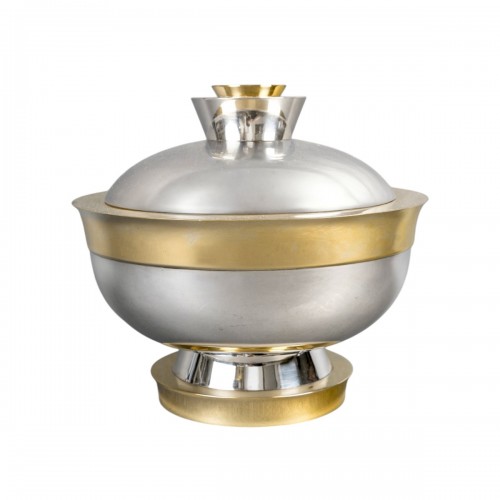1937 Jean Puiforcat - Centre de Table Soupière Art Déco Moderniste Argent Massif
