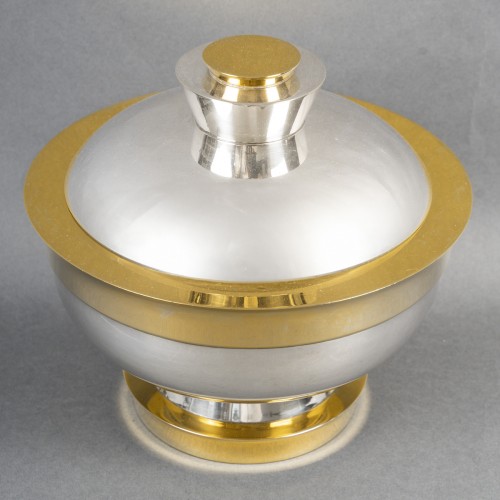 1937 Jean Puiforcat - Art Deco Modernist Centerpiece Tureen Sterling Silver - silverware & tableware Style Art Déco