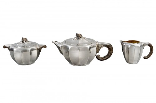 1922 Jean E. Puiforcat - Service à Thé Et à Café Art Nouveau Argent Massif