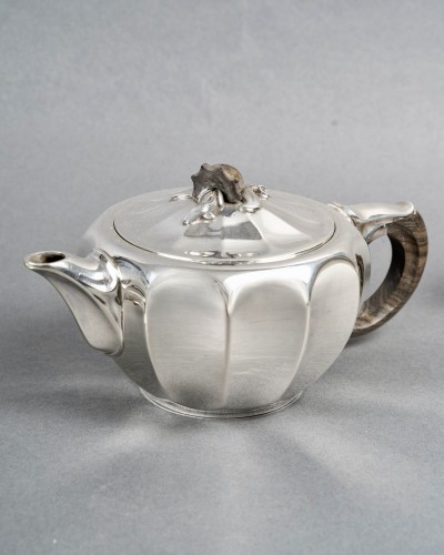 1922 Jean E. Puiforcat - Art Nouveau Tea And Coffee Set Sterling Silver - silverware & tableware Style Art Déco