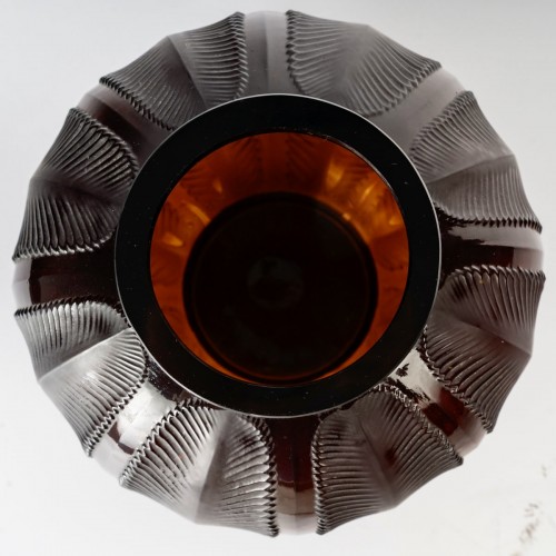 1932 René Lalique - Biskra Vase Amber - 