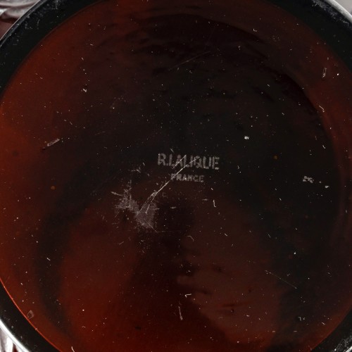 20th century - 1932 René Lalique - Biskra Vase Amber