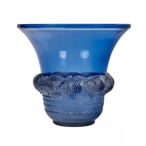 1930 René Lalique - Vase Piriac Navy