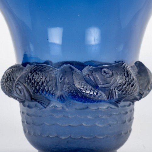 1930 René Lalique - Vase Piriac Navy - 
