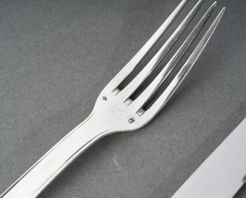 Antiquités - Jean E. Puiforcat - Art Deco Cutlery Flatware Set Dinard Papyrus Sterling