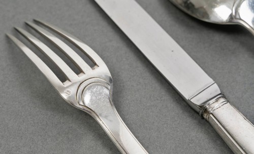 Antiquités - Jean Puiforcat Art Deco Cutlery Flatware Set Menton Sterling Silver 48 pces