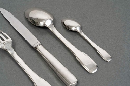 Antiquités - Jean Puiforcat Art Deco Cutlery Flatware Set Menton Sterling Silver 48 pces