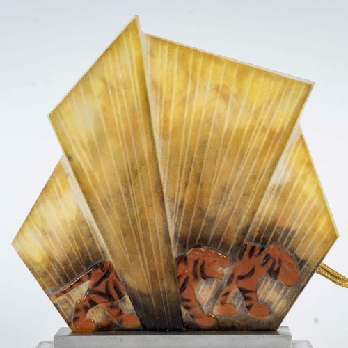 1928 Gabriel Argy Rousseau - Veilleuse Tigres - Art Déco