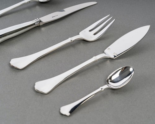 Puiforcat - Cutlery Flatware Set Cardinal Silver Plated Metal - 110 Pieces - 
