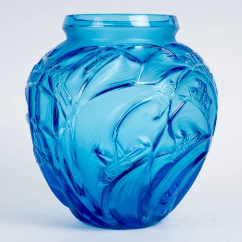 Lalique France - Vase Sauterelles Grasshoppers - New - Glass & Crystal Style Art Déco
