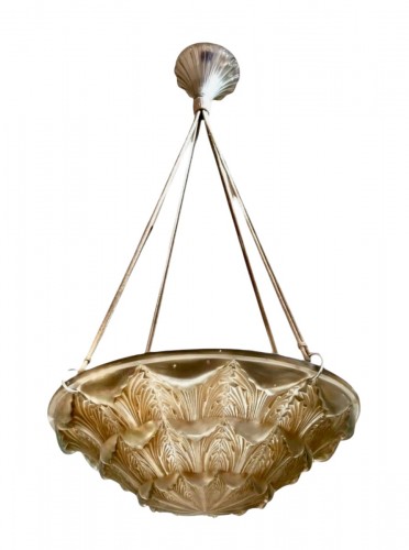1927 René Lalique - Ceiling Fixture Chandelier Gaillon 