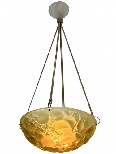 1926 René Lalique - Chandelier Ceiling Fixture - Glass & Crystal Style Art Déco