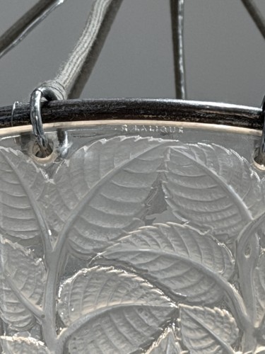 Antiquités - 1921 René Lalique - Ceiling Fixture Chandelier Feuilles De Charme