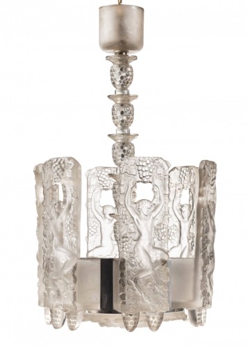 1948 Marc Lalique - Chandelier Ceiling Fixture Faunes