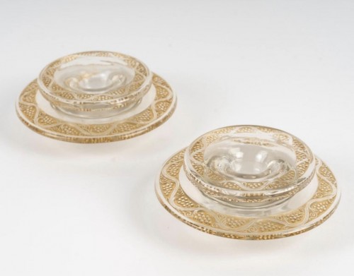 Glass & Crystal  - 1934 René Lalique - Pair Of Ricquewihr Candlesticks