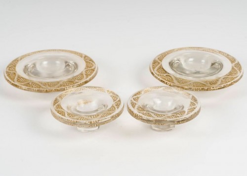 1934 René Lalique - Pair Of Ricquewihr Candlesticks - 