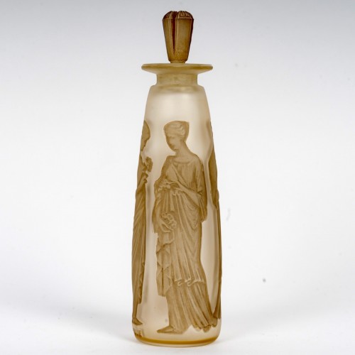 Antiquités - 1910 René Lalique Perfume Bottle Amber Antique For Coty