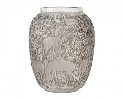 1932 Rene Lalique - Vase Biches Grey Patina