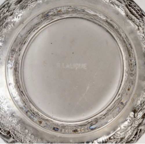 20th century - 1932 Rene Lalique - Vase Biches Grey Patina