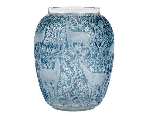 1932 Rene Lalique - Vase Biches Blue Patina