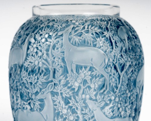 1932 Rene Lalique - Vase Biches Blue Patina - 
