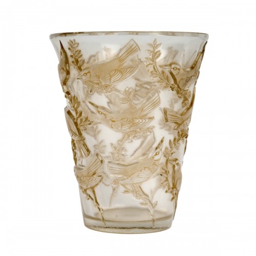 1938 René Lalique - Vase Grives Sepia Patina