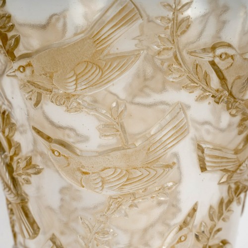 1938 René Lalique - Vase Grives Sepia Patina - 