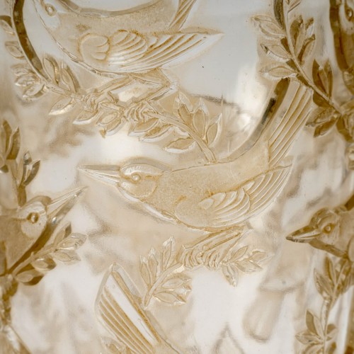 1938 René Lalique - Vase Grives Sepia Patina - Art Déco