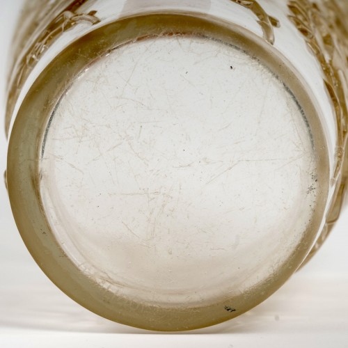 Art Déco - 1938 René Lalique - Vase Grives Sepia Patina