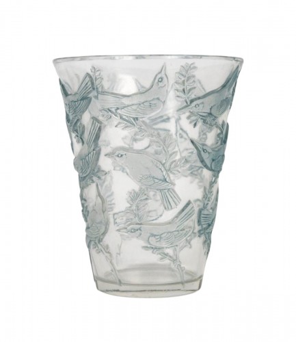 1938 René Lalique - Vase Grives Blue Patina