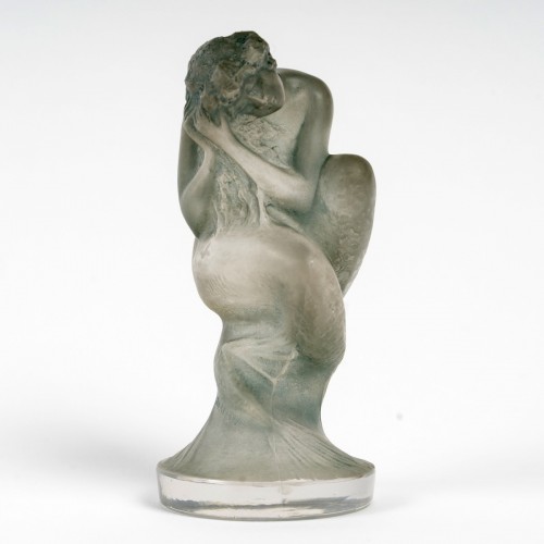 1920 René Lalique - Car Mascot Statuette Sirene Mermaid - Glass & Crystal Style Art Déco
