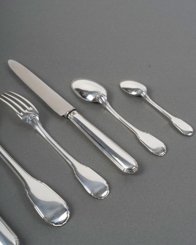 Antiquités - Jean E. Puiforcat - 42 Pieces Cutlery Flatware Set Noailles Sterling Silve