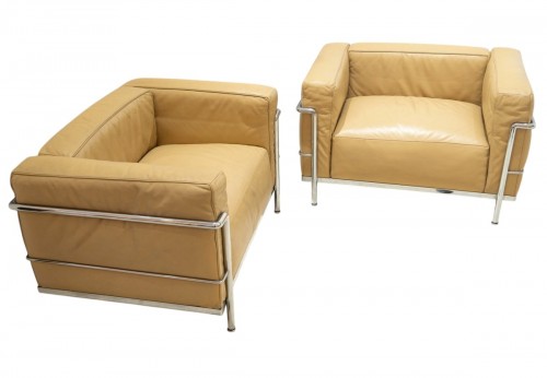 Le Corbusier, Perriand, Jeanneret pour Cassina - Paire de fauteuils LC3