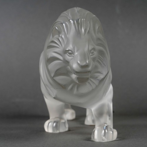 Art Déco - Lalique France - Sculpture Regulus Lion Crystal