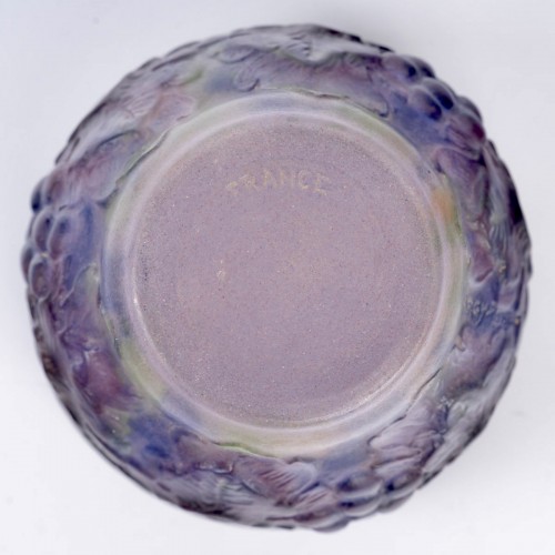 Antiquités - 1926 Gabriel Argy-rousseau - Vase Raisins en pâte de verre