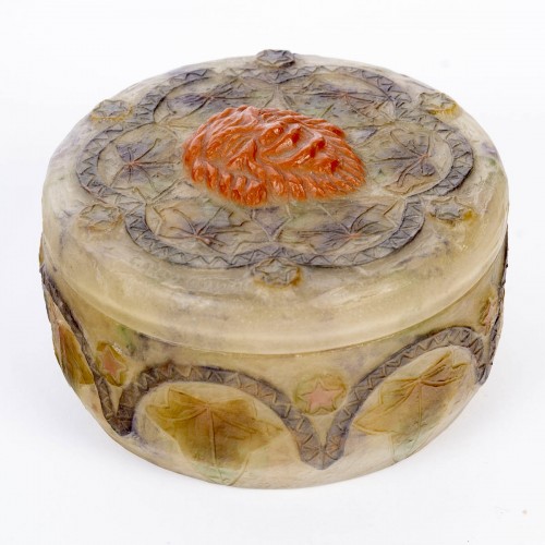 1923 Gabriel Argy Rousseau - Boîte Masques en pâte de verre - Verrerie, Cristallerie Style Art Déco