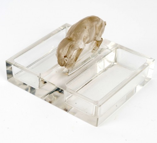 1936 René Lalique - Cendrier Chèvre - Verrerie, Cristallerie Style Art Déco