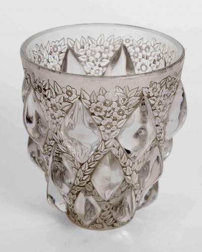 1927 René Lalique - Vase Rampillon - Verrerie, Cristallerie Style Art Déco