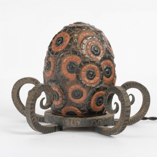 1928 Gabriel Argy Rousseau - Night Light Lamp Bouquet De Fleurs  - Lighting Style Art Déco