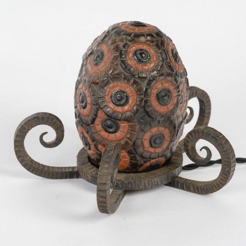 Lighting  - 1928 Gabriel Argy Rousseau - Night Light Lamp Bouquet De Fleurs 