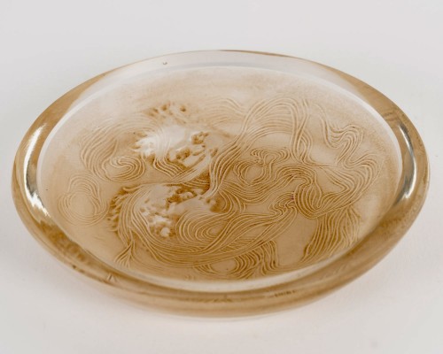 1913 René Lalique - Ashtray Deux Zephyrs - Glass & Crystal Style Art nouveau