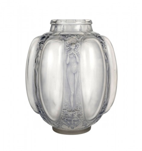 1912 René Lalique - Vase Six Figurines Et Masques