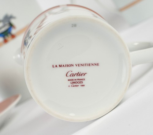 Antiquités - Cartier - Porcelain Tableware Tea Set Maison Venitienne