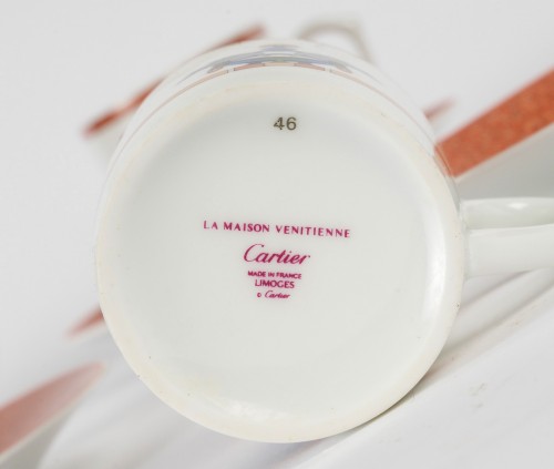 20th century - Cartier - Porcelain Tableware Coffee Set Maison Venitienne