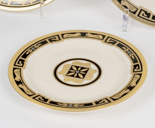 Antiquités - Cartier - Limoges Porcelain Tableware Maison Art Deco 70 Pieces