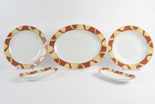 Antiquités - Puiforcat - Limoges Porcelain Tableware Kilim 61 Pieces