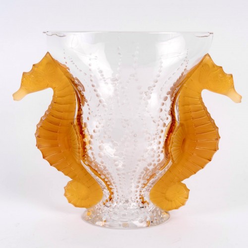 Lalique France - Vase Poséidon  - Verrerie, Cristallerie Style 