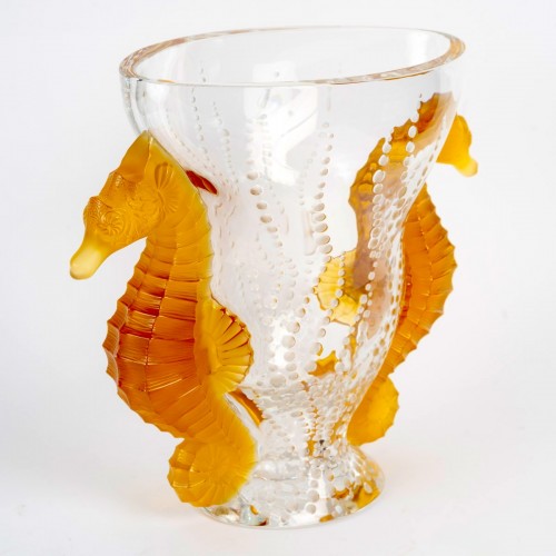 Verrerie, Cristallerie  - Lalique France - Vase Poséidon 